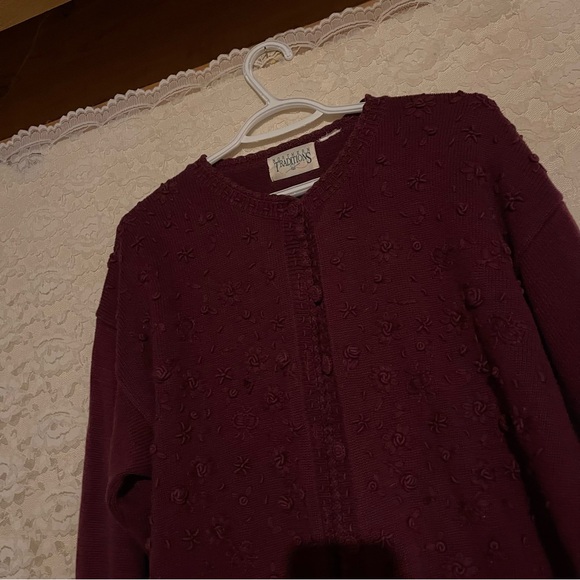 Northern Reflections Rich Burgundy Cardigan - Picture 2 of 4